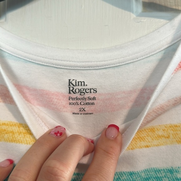 Kim Rogers Colorful Tee size 2x - Picture 3 of 3